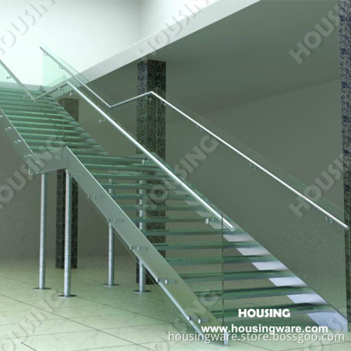 Stainless Steel with Tempered Galss Interior Staircase